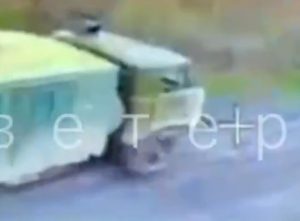 Warleaks 3188 Ukrainiec nie zdążył wyskoczyć z ciężarówki podczas ataku drona